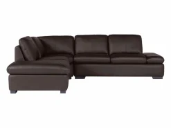 LINEA SOFA Sofa rinconera de piel, marrón, angulo izquierdo ONYX II