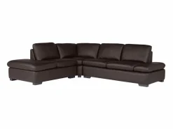 LINEA SOFA Sofa rinconera de piel, marrón, angulo izquierdo ONYX II