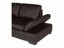 LINEA SOFA Sofa rinconera de piel, marrón, angulo izquierdo ONYX II