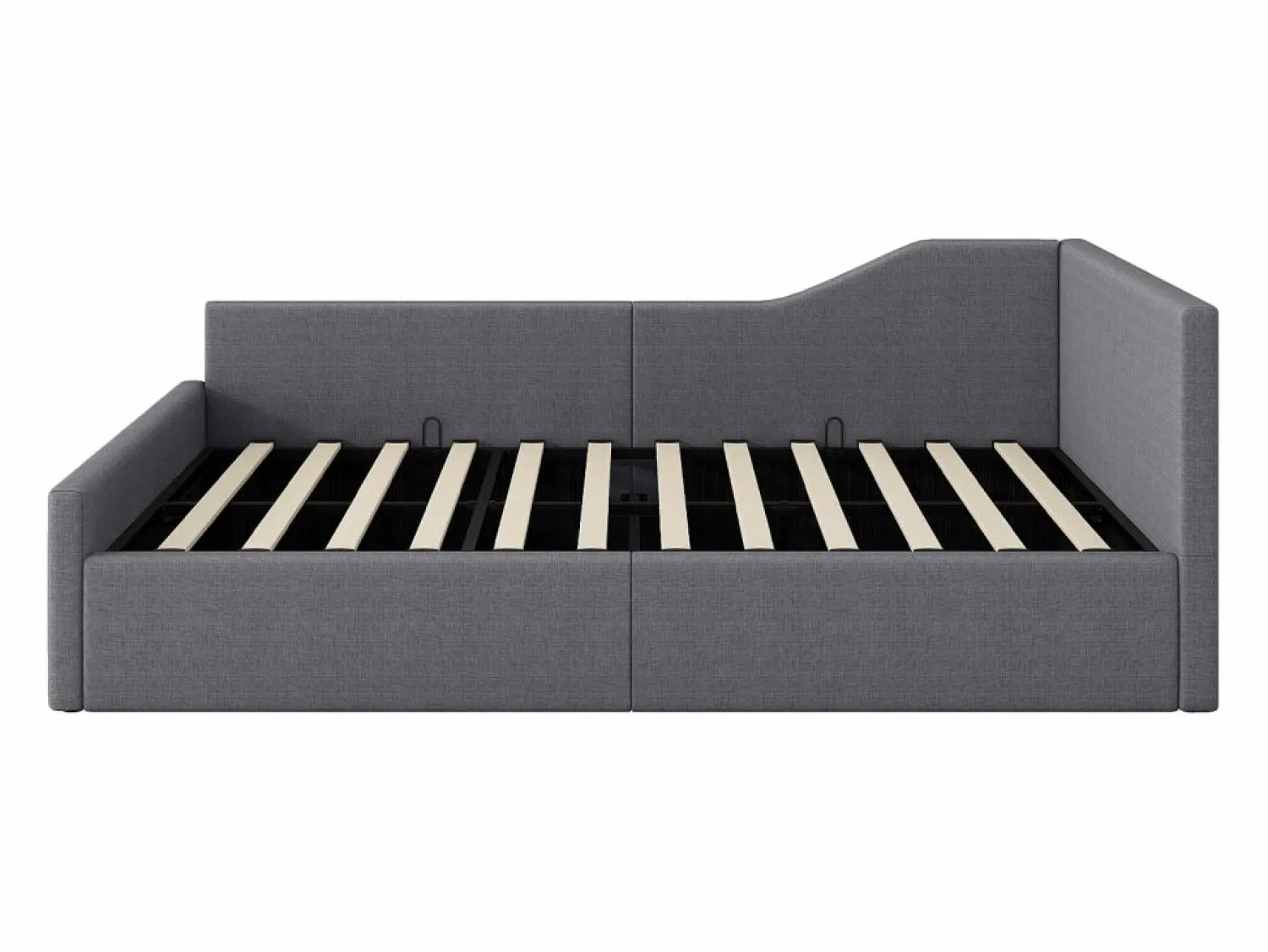 Outlet Sofá-cama acolchado 140×200 cm - con espacio de almacenamiento - con somier de láminas - MDF+lino - Cama Diván