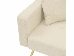 KOMHTOM Sofá-cama con función de cama, ángulo ajustable, patas doradas, con cojines y bolsillos de almacenamiento laterales,