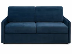 Clearance Sofá-cama de apertura exprés terciopelo azul CALIFE Sofás Y Sillones