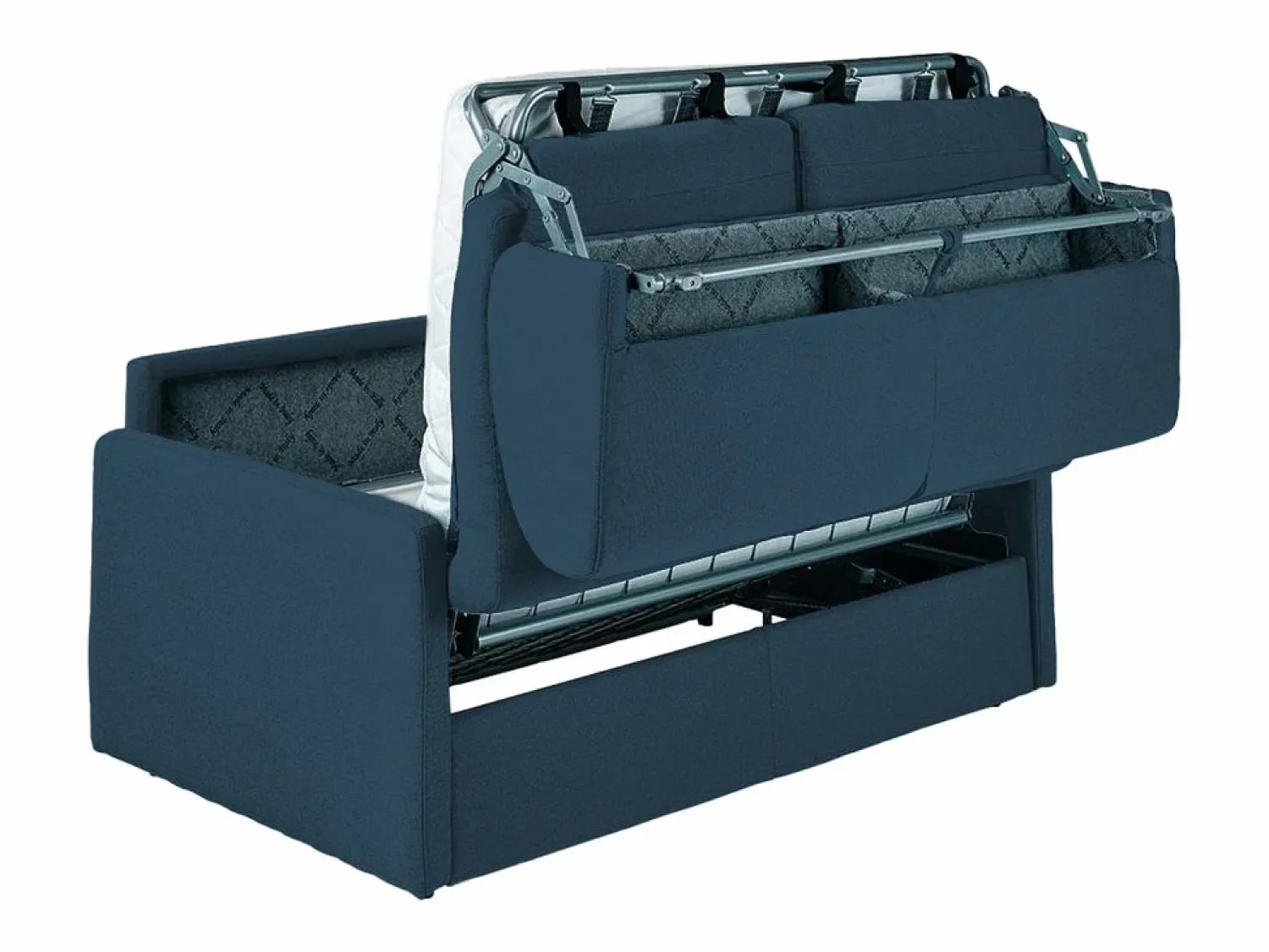 Discount Vente-unique Sofá-cama exprés 2 plazas 14 cm terciopelo azul CALIFE Azul oscuro