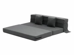 Sofá-Cama Plegable SucceBuy, 3 en 1 con 2 Almohadas, Gris Oscuro, Queen Gris antracita