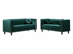 Discount Sofás 3+2 plazas de terciopelo TURNER Conjunto Sofás