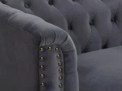 Hot Vente-unique Sofás 3 y 2 plazas de terciopelo antracita TURNER Gris antracita