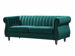 Clearance Sofás chesterfield de 3 plazas y 2 plazas de terciopelo TRUMBO Conjunto Sofás