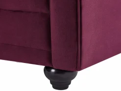 Sofás Chesterfield de terciopelo morado de 3 plazas y 2 plazas Conjunto Sofás