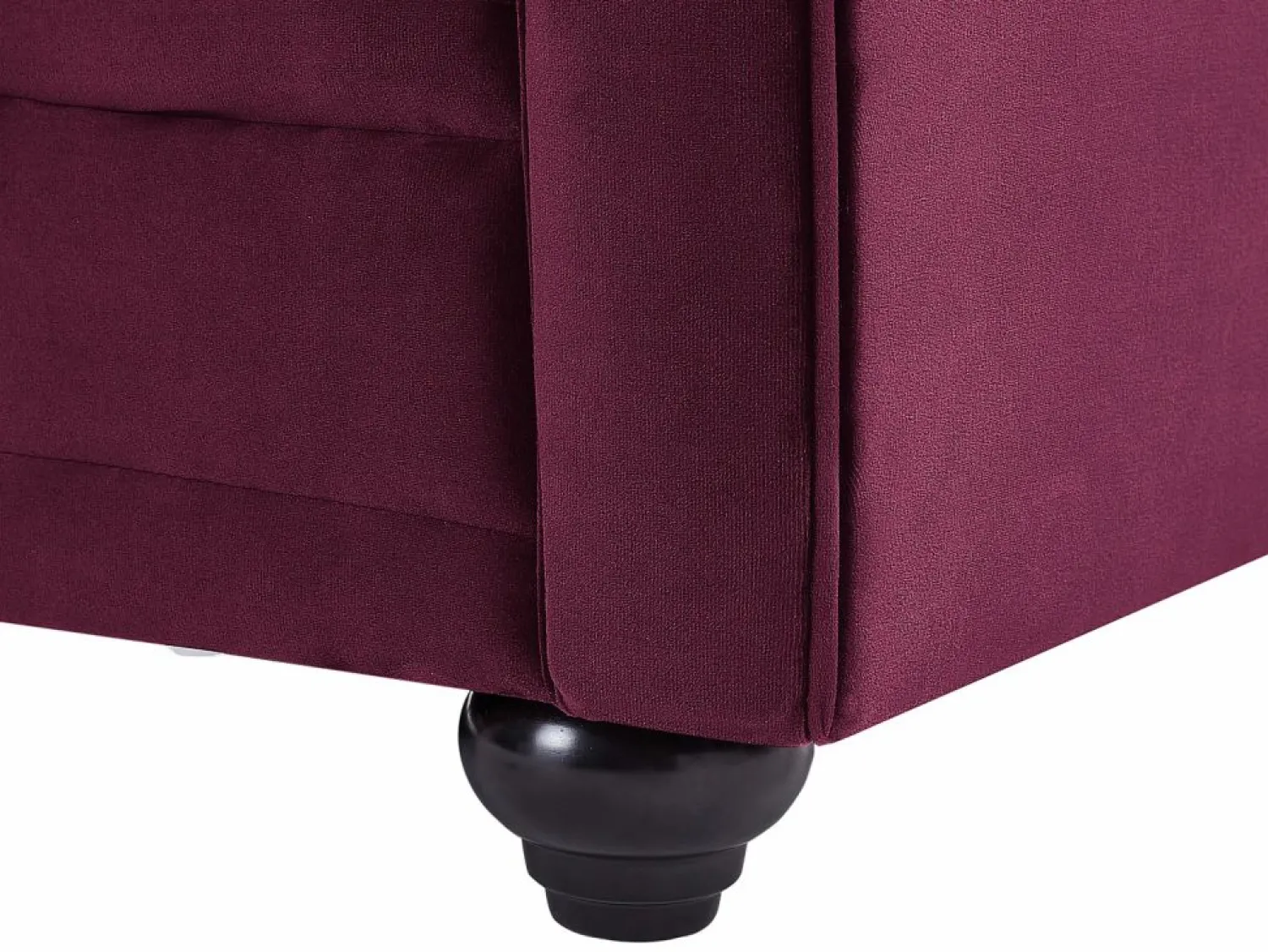 Sale Vente-unique Sofás de 3 plazas, 2 plazas y sillón de terciopelo morado CHESTERFIELD Granate