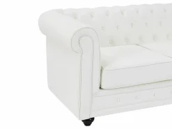 New Sofás de 3 plazas, 2 plazas y sillón en imitación cuero CHESTERFIELD Conjunto Sofá Y Sillón