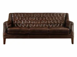 Hot Vente-unique Sofás de 3+2 plazas piel envejecida COLBERT - Marrón Marru00f3n chocolate
