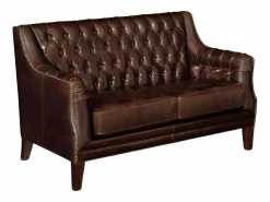 Hot Vente-unique Sofás de 3+2 plazas piel envejecida COLBERT - Marrón Marru00f3n chocolate