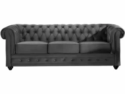 Clearance Sofás de 3 plazas y 2 plazas de terciopelo CHESTERFIELD Conjunto Sofás