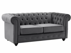 Clearance Sofás de 3 plazas y 2 plazas de terciopelo CHESTERFIELD Conjunto Sofás