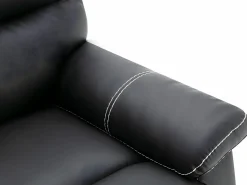 Sale Sofás y sillón relax de piel sintética negra CANBY Conjunto Sofá Y Sillón