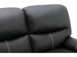 Sale Sofás y sillón relax de piel sintética negra CANBY Conjunto Sofá Y Sillón