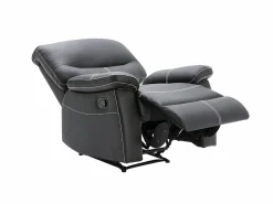 Sale Sofás y sillón relax de piel sintética negra CANBY Conjunto Sofá Y Sillón