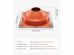 Best Soleras de Techo SucceBuy Lote de 2 de Metal para Tubos de 16cm a 30cm, Solera de Tubo de Techado Flexible de Silicona, para Chimeneas, Respiraderos Rojo