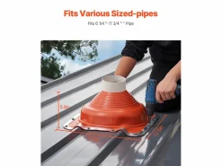Best Soleras de Techo SucceBuy Lote de 2 de Metal para Tubos de 16cm a 30cm, Solera de Tubo de Techado Flexible de Silicona, para Chimeneas, Respiraderos Rojo