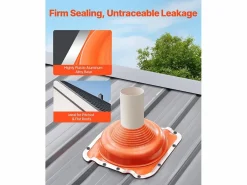 Best Soleras de Techo SucceBuy Lote de 2 de Metal para Tubos de 16cm a 30cm, Solera de Tubo de Techado Flexible de Silicona, para Chimeneas, Respiraderos Rojo