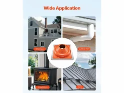 Best Soleras de Techo SucceBuy Lote de 2 de Metal para Tubos de 16cm a 30cm, Solera de Tubo de Techado Flexible de Silicona, para Chimeneas, Respiraderos Rojo