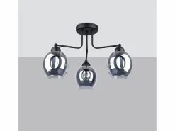 Sollux Lighting Sollux Fillan Lámpara de techo semiempotrable multi brazos negra
