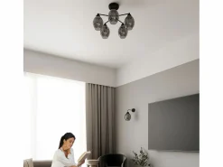 Sollux Lighting Sollux Fillan Lámpara de techo semiempotrable multi brazos negra