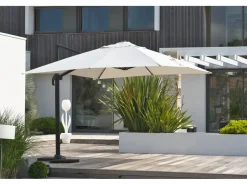 Dcb Garden Sombrilla con pie excéntrico de acero y lona