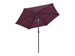 Clicnbuy Sombrilla de 3 niveles con poste de aluminio burdeos 2,5 m