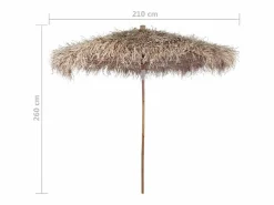 Discount Sombrilla de bambú con tejado de hojas de plátano 210 cm Sombrilla