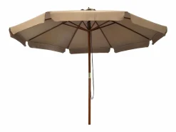 Outlet Clicnbuy Sombrilla de jardín con palo de madera gris 330 cm Topo