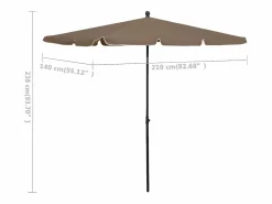 Discount Clicnbuy Sombrilla de jardín con palo gris taupe 210x140 cm Topo