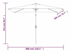 Clearance Sombrilla de jardín con palo de metal 300x200 cm Sombrilla
