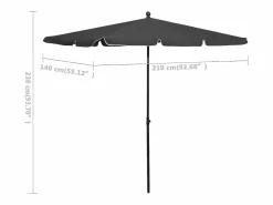 Sombrilla de jardín con palo 210x140 cm Sombrilla