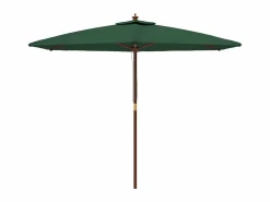 Outlet Sombrilla de jardín con poste de madera verde 299x240 cm ES342140 Sombrilla