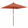 New Sombrilla de jardín con poste de madera terracota 198x198x231cm ES492845 Sombrilla