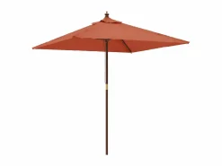 New Sombrilla de jardín con poste de madera terracota 198x198x231cm ES492845 Sombrilla