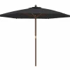 Best Sombrilla de jardín con poste de madera negro 299x240 cm ES887886