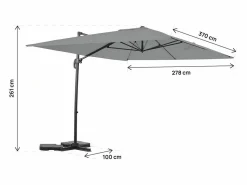 Hot Sombrilla de jardín de aluminio voladiza "Sky 4" - 3 x 4 m - - Con funda Sombrilla