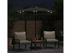 Sombrilla jardín con LEDs poste acero antracita 225x225x212 cm ES921021