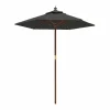 New Sombrilla jardín con poste de madera gris antracita 196x231 cm ES836310 Sombrilla
