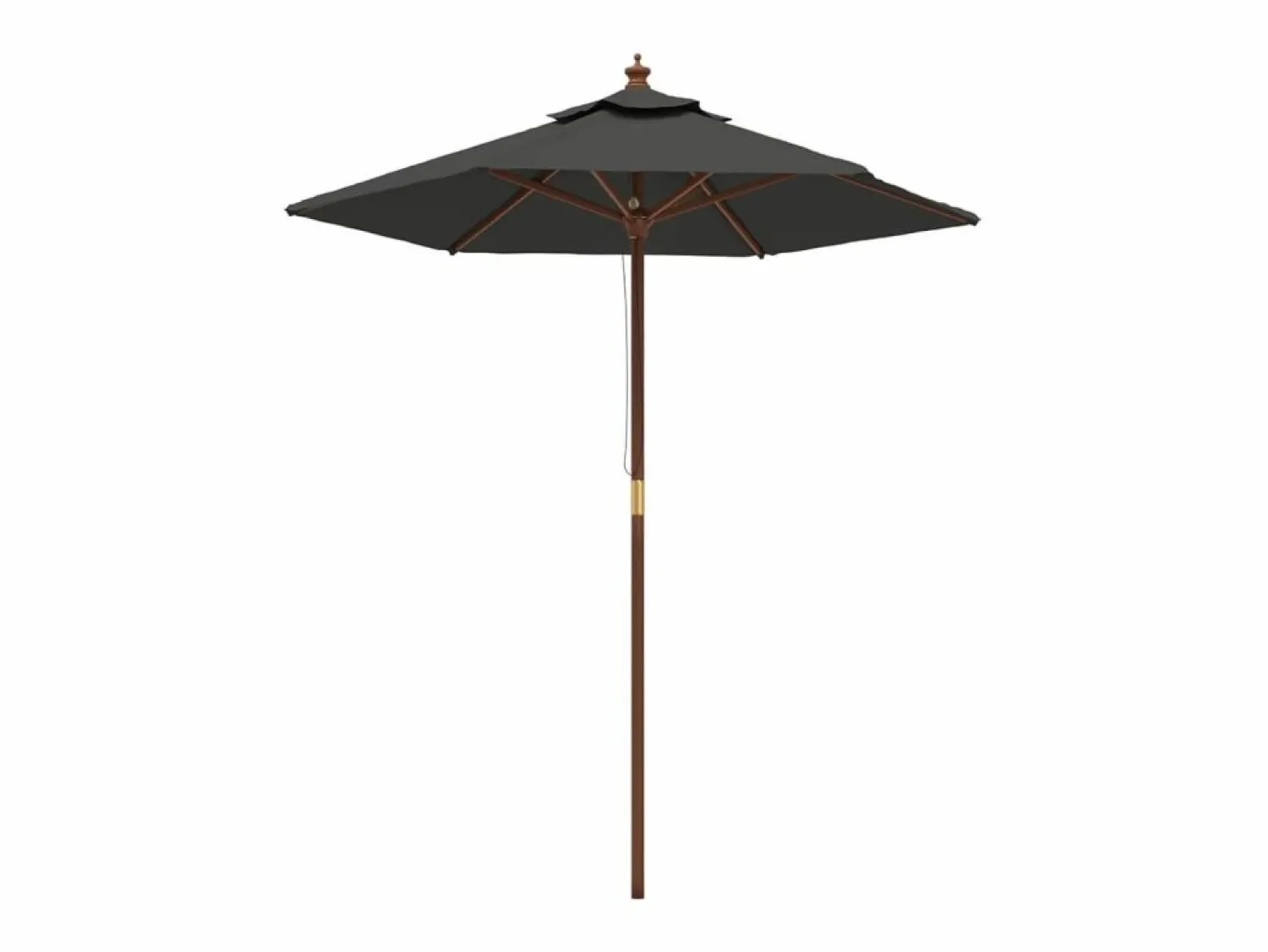 New Sombrilla jardín con poste de madera gris antracita 196x231 cm ES836310 Sombrilla