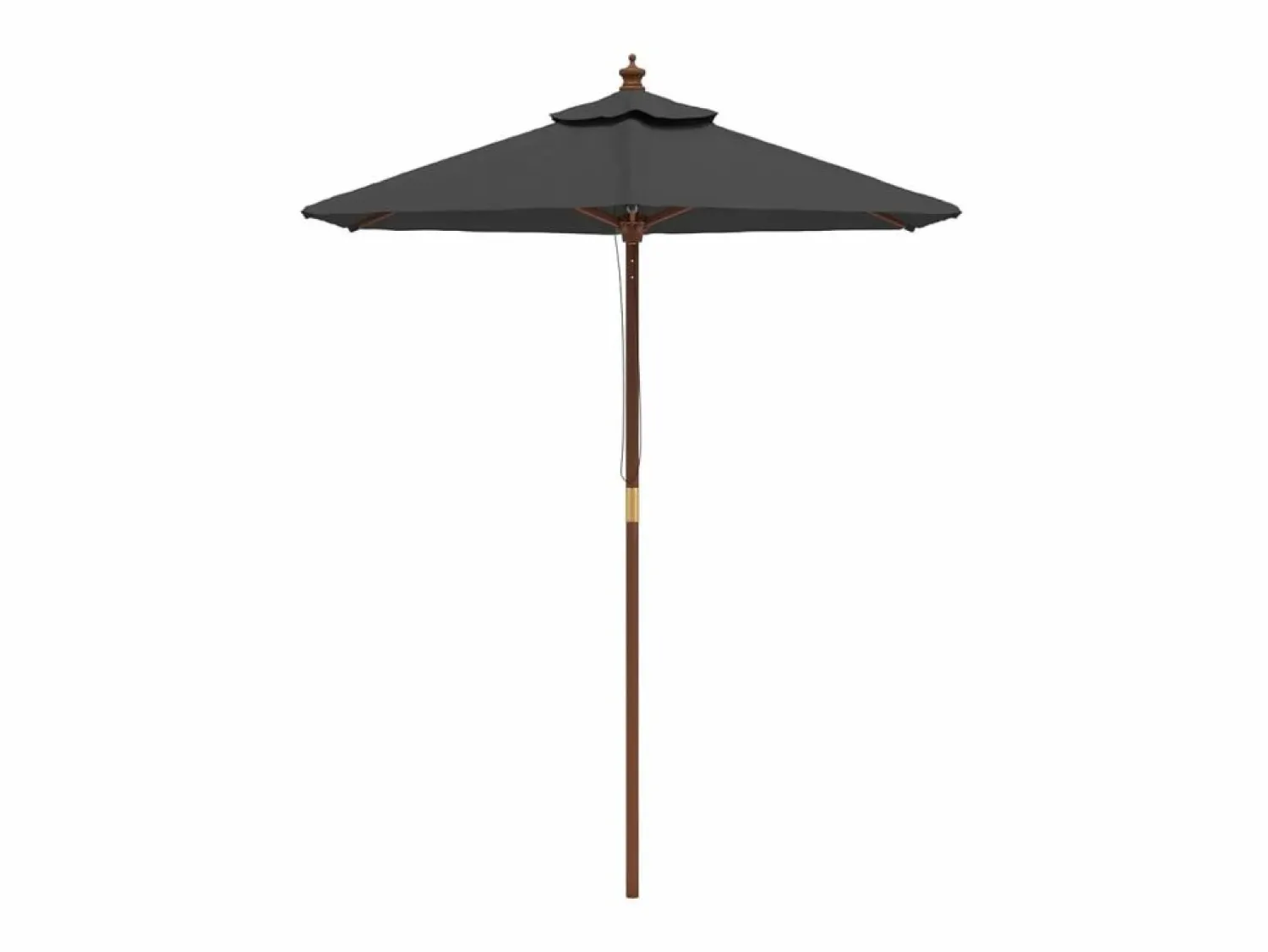 New Sombrilla jardín con poste de madera gris antracita 196x231 cm ES836310 Sombrilla