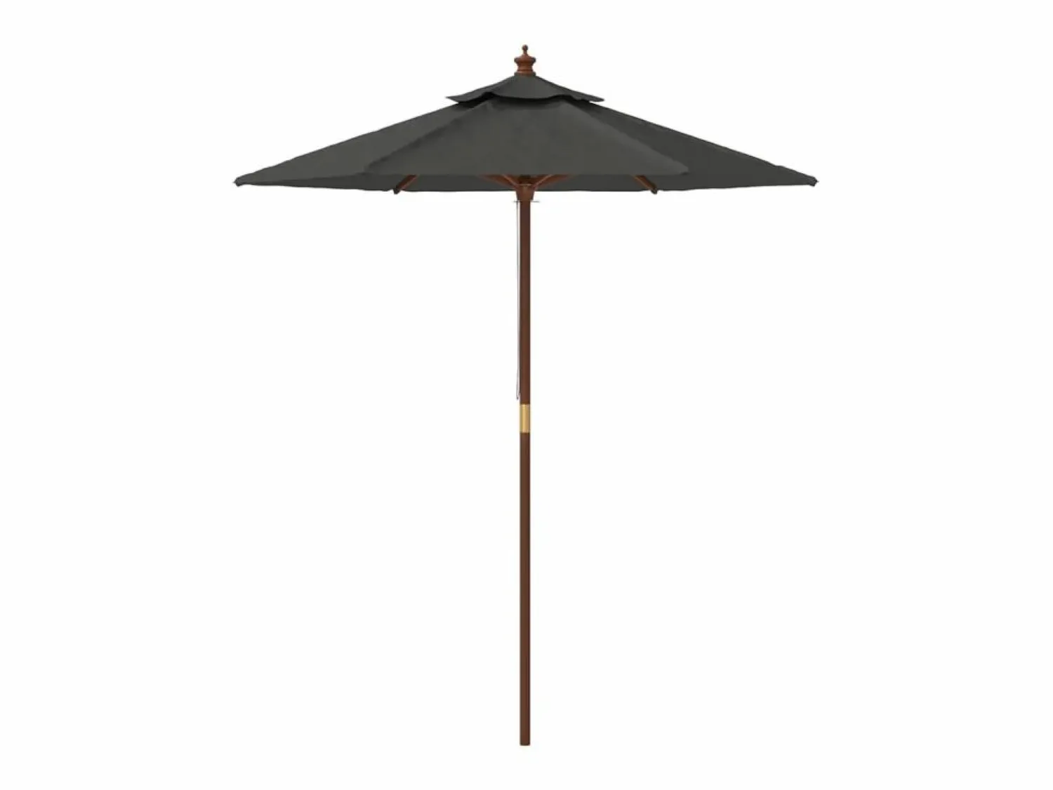 New Sombrilla jardín con poste de madera gris antracita 196x231 cm ES836310 Sombrilla