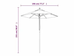Sale Sombrilla jardín con poste de madera 196x231 cm Sombrilla