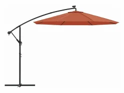 Best Sombrilla voladiza con luces LED y palo de acero terracota ES356974 Sombrilla