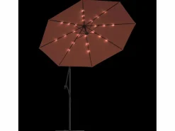 Best Sombrilla voladiza con luces LED y palo de acero terracota ES356974 Sombrilla