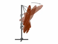 New Sombrilla voladiza con poste de aluminio terracota 300x300 cm ES278441 Marru00f3n