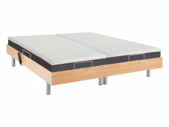 Best Ysmée Somier articulado eléctrico 2x65 terminales - 2 x 80 x 200 cm - beige - PITUS de YSMÉE Color natural claro