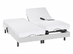 New Ysmée Somier articulado eléctrico 2x48 terminales - 2 x 70 x 190 cm - beige - NALU de YSMÉE Blanco